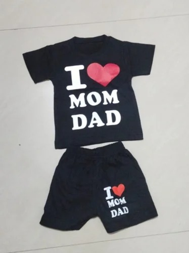 Kids T Shirt And Short Set Black Colour Size Nb