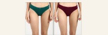 Fruit Of The Loom Green And Marrone Panty For Women Size L Pack Of 2