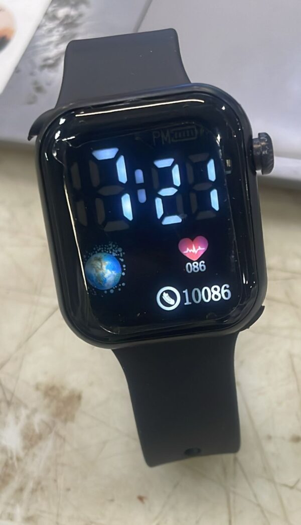 Black Color Led Watch For Unisex