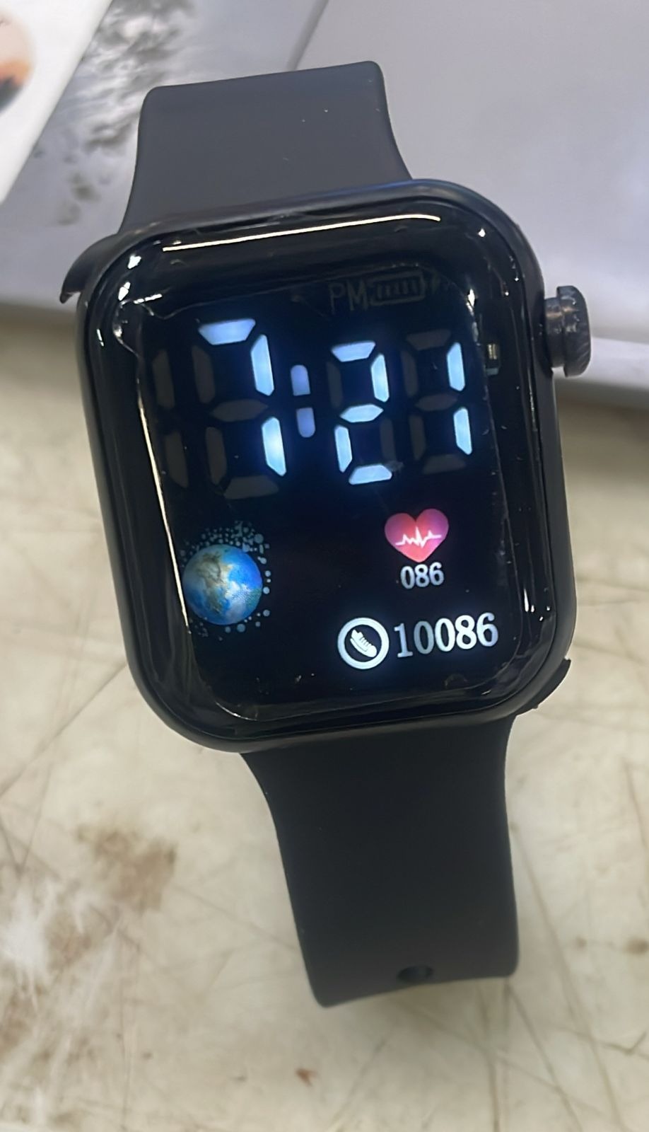 Black Color Led Watch For Unisex