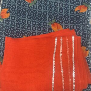 Women Suit Blue Color With Orange Dupatta Unstitched