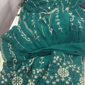Women Green Color Lengha Suit And Dupatta Size S Printed