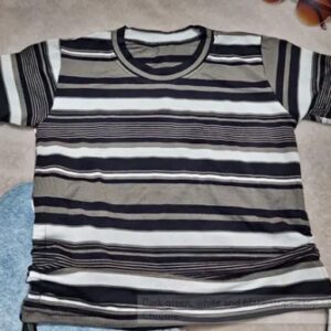 White And Black Striped Top Size S For Women