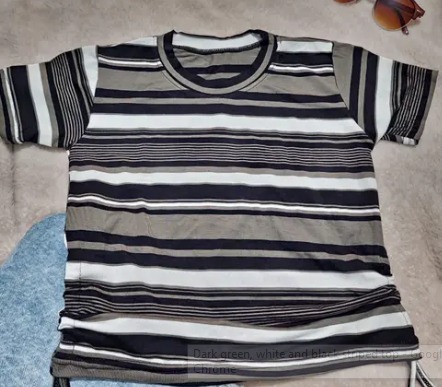 White And Black Striped Top Size S For Women