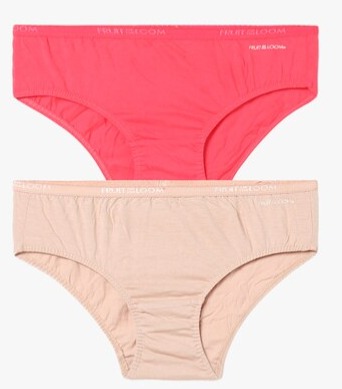Fruit Of The Loom Cream And Dark Pink Panty For Women Size 3Xl Pack Of 2