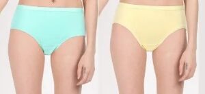 Fruit Of The Loom Women Blue And Yellow Panty For Women Size L Pack Of 2