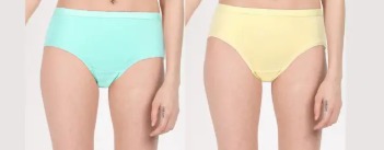 Fruit Of The Loom Women Blue And Yellow Panty For Women Size L Pack Of 2
