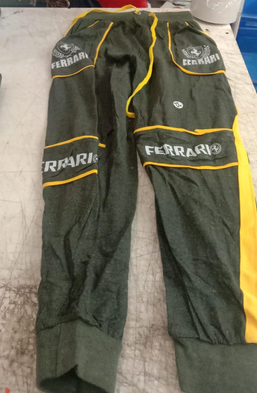 Kids Boys Green Track Pants For 6 To 7 Years