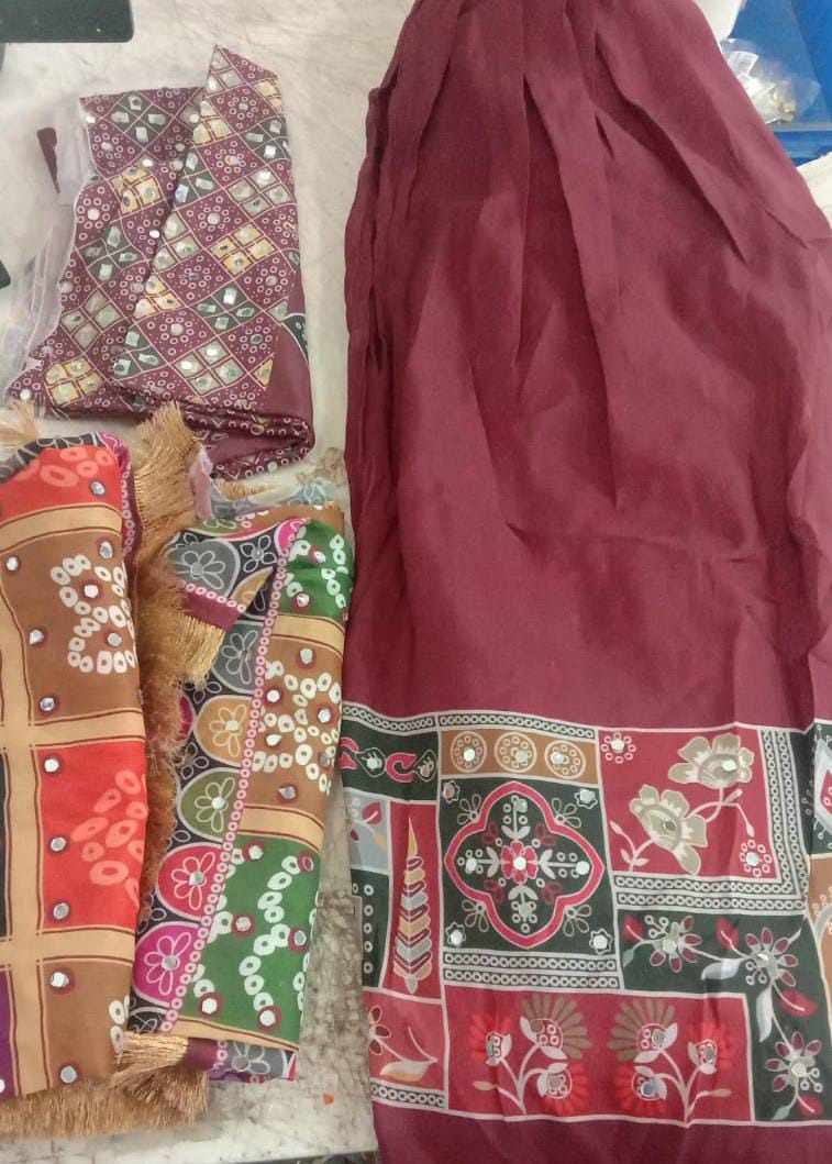 Maroon Color Lagdi Patta Gaji Silk Lehenga Choli For Women Size L