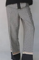 H And M Black Printed Wide Trousers For Women Size 38