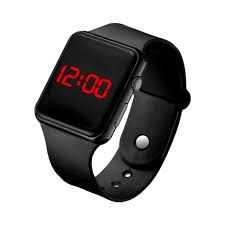 Digital Light Powered Led Watch For Kids Black Colour