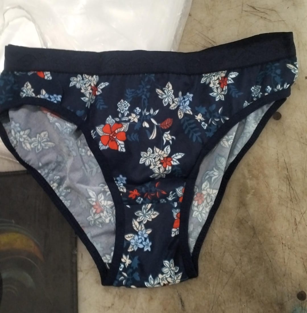 Woman Blue Printed Panty Size S