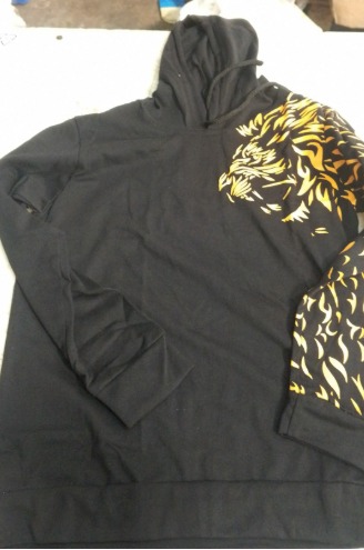 Men Black Printed Sweatshirt Size 36