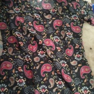 Woman Black Printed Kurti Size M