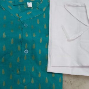 Kurta Pyjama For Kids Colour Green White Size 18 To 24 Months