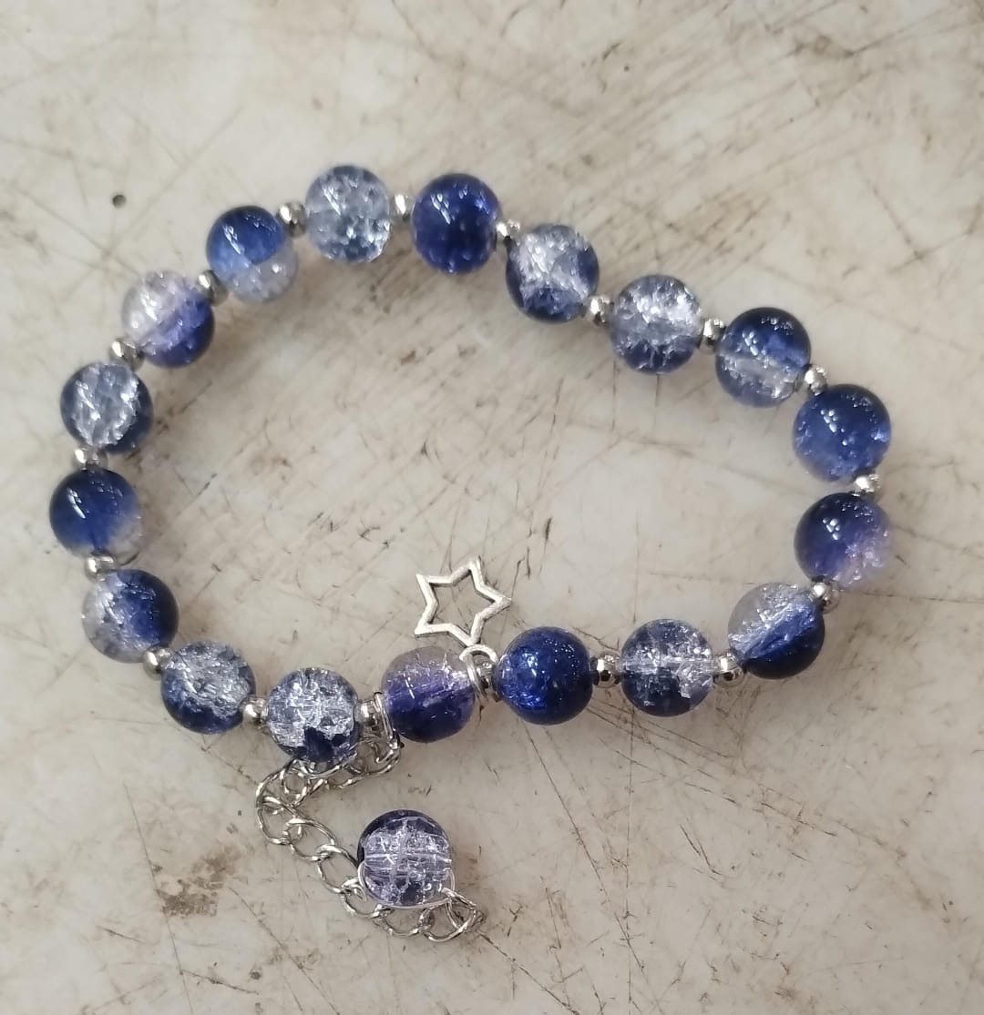 Crystal Beaded Bracelet For Women Blue