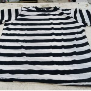 Black With White Colour T Shirt For Womens Size Xl