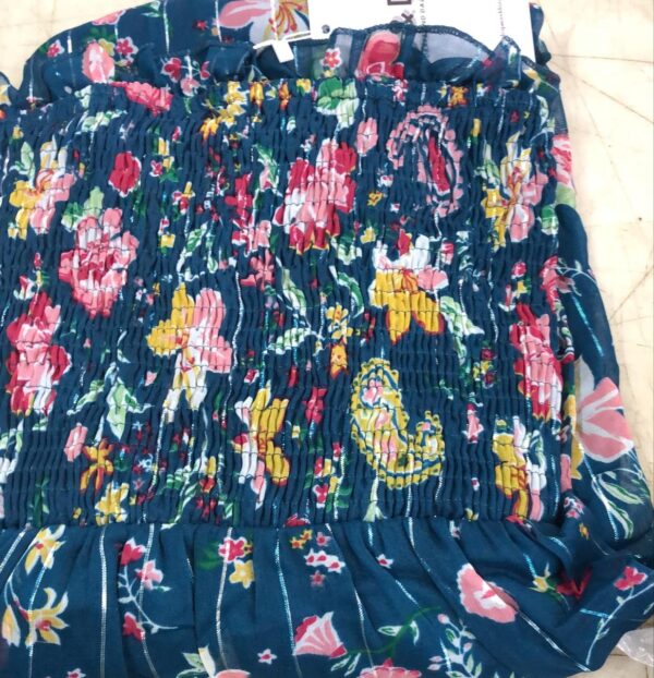 Blue Color Printed Frock For Women Size Xxl