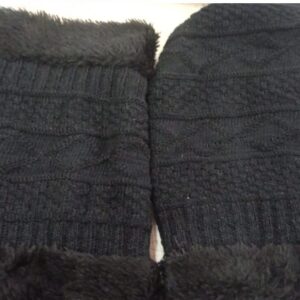Woolen Cap And Neck Warmer Set Black