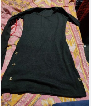 Stylish Long Full Sleeve Slim Fit Top Size M Grey