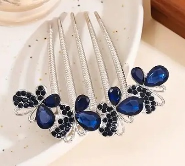 Bridal Hair Accessories Side Comb For Women Blue