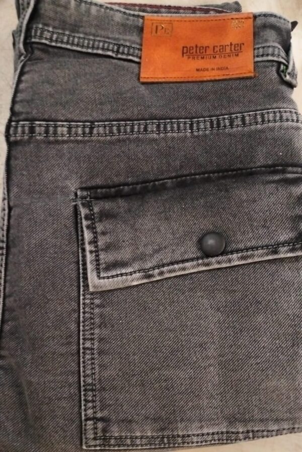Pc Peter Carter Cotton Straight Fit Jeans For Men Black Size 28