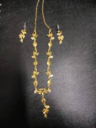 Women Rajwadi Alloy Gold Plated Necklace Golden Jewellery Set With Earrings