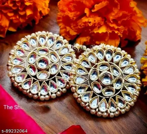 Earrings And Studs Golden Pair