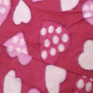 Pink Color Single Bed Blanket Heart Printed