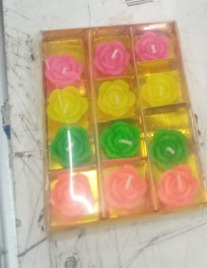 Flower Shaped Floating Diwali Diyas Candles 12 Pcs