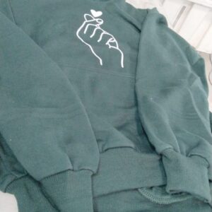 Bottle Green Color Sweatshirt For Women Size M