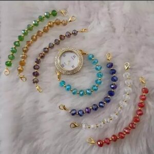 Crystal Changeable Watch Set For Women