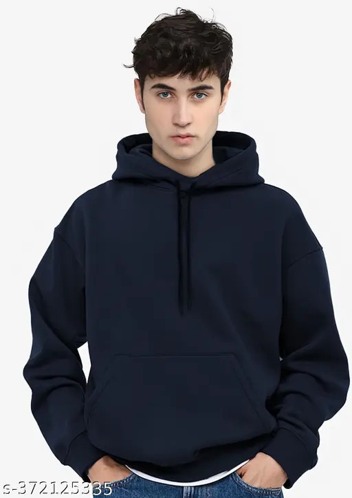 Men Plain Hoodie Navy Blue Colour Stylish Size M