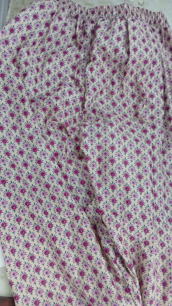 Women Pyjama Colour Pink Brown Size L