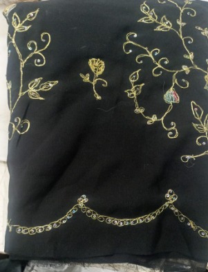 Women Saree Black Printed