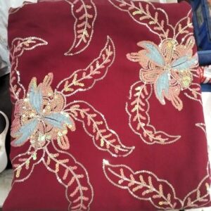 Woman Red Colour Saree