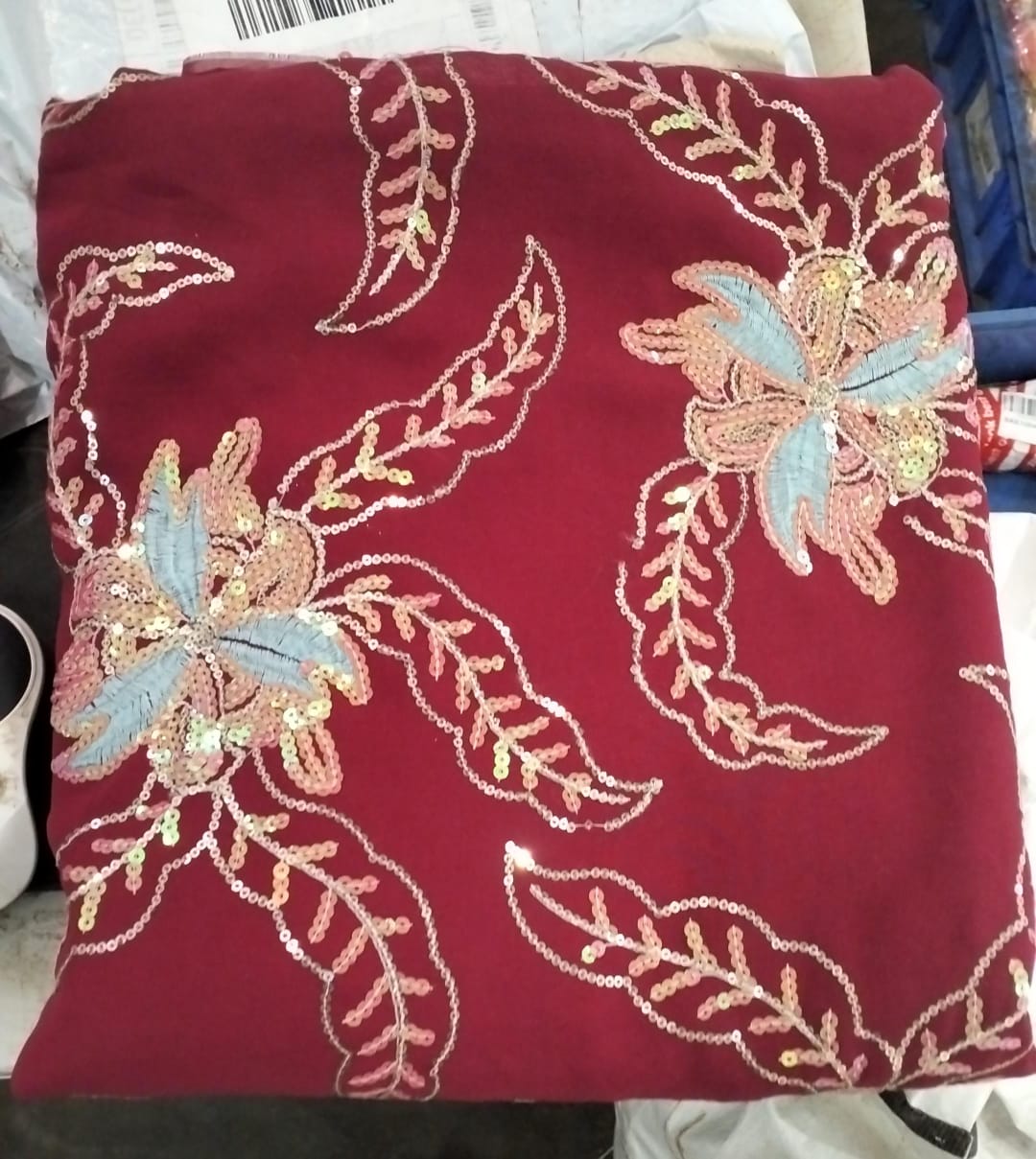 Woman Red Colour Saree