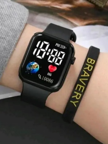 Digital Black Watch For Boys And Girls