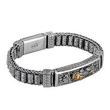 Buddhist Prayer Silver Wheel Bracelet