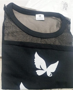 Women T Shirt Black Colour Size M