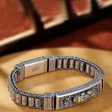 Buddhist Prayer Silver Wheel Bracelet
