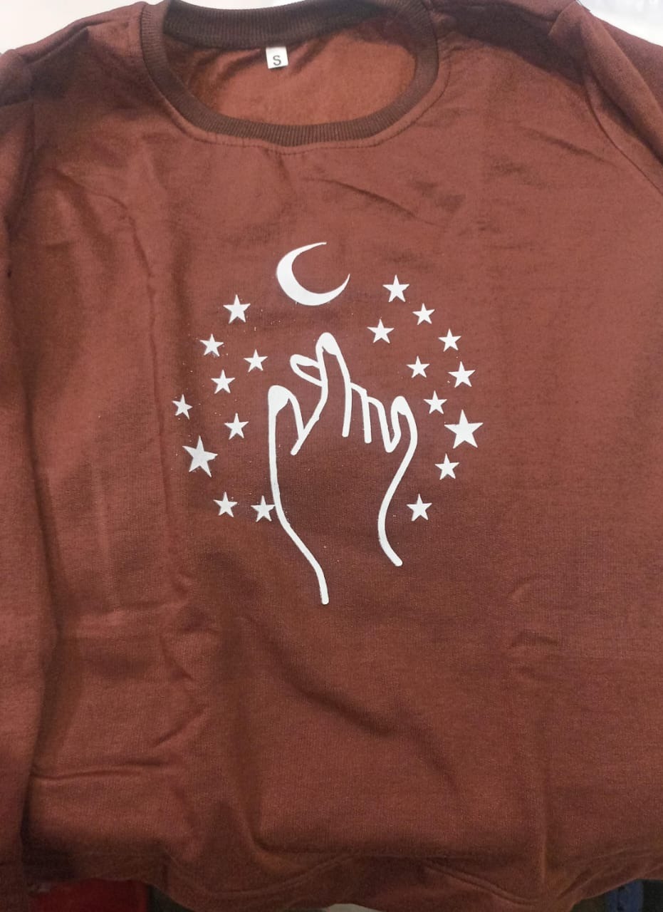 Brown Color Sweat Shirt For Girls Size S