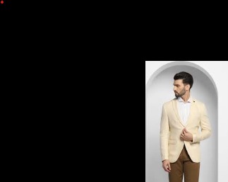 Blackberrys Linen Casual Yellow Solid Blazer Cream Colour For Men Size 44
