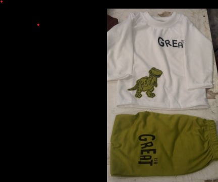Kids Boys White Printed T Shirt And Green Pajama Set Size 1 Year