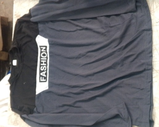 Men Black And Grey T Shirt Printed Size L