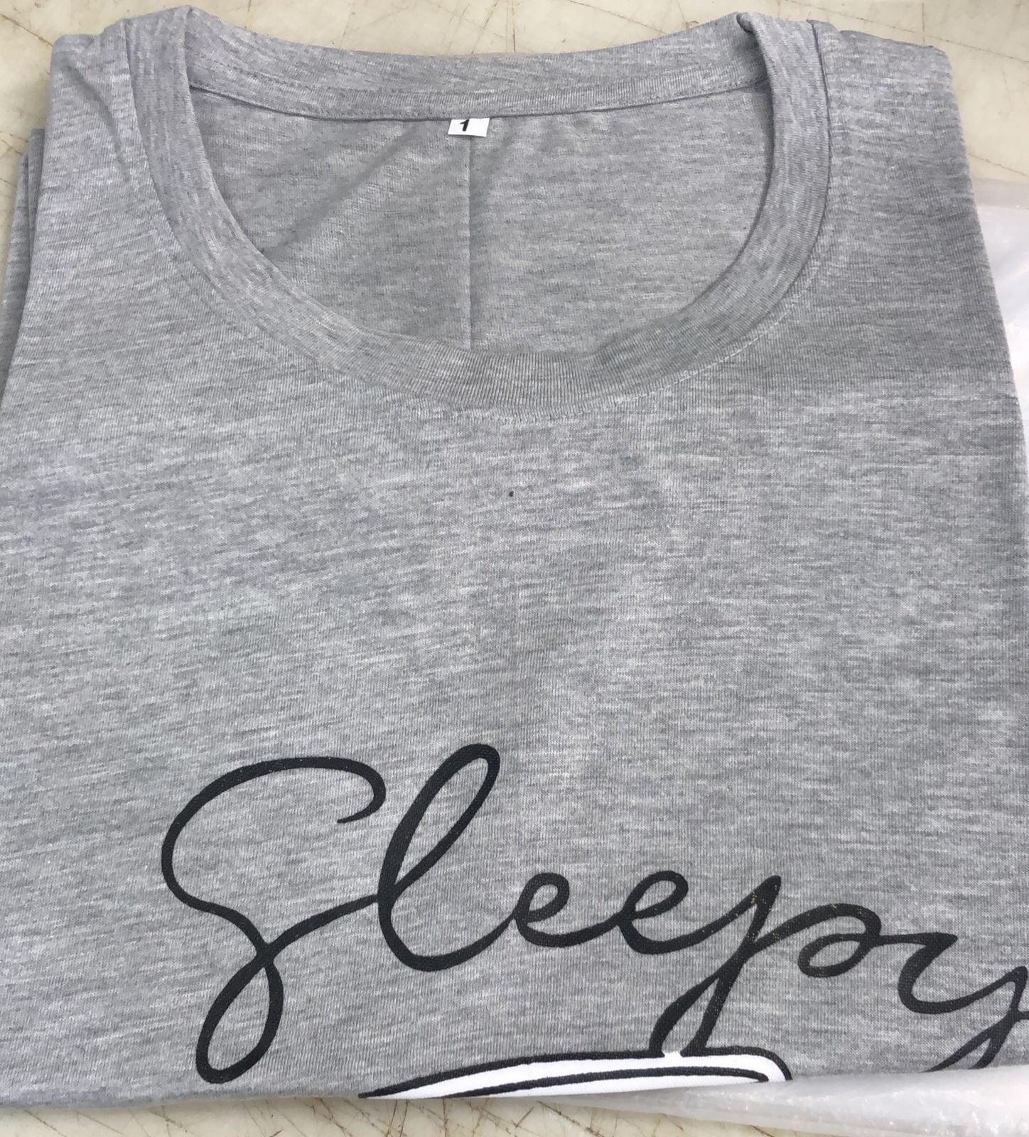 Grey Color T Shirt For Women Size Xl