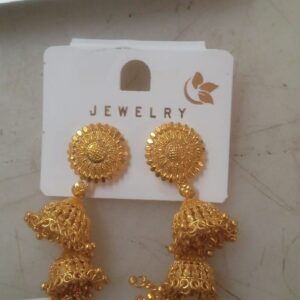 Ladies Stainless Steel Gold Plated Earring Set