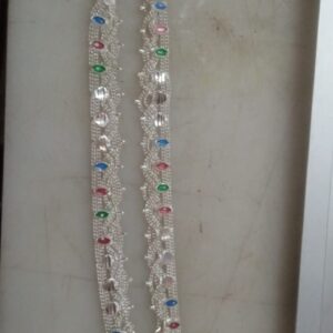 Stainless Steel Silver Colour Artificial Diamond Anklets