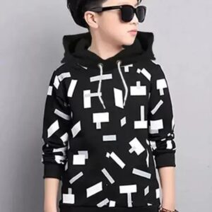 Kids Boys And Girls Hooded Neck Full Sleeves Black Size 24