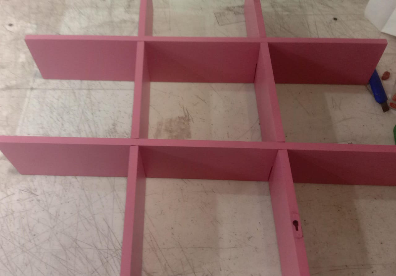 Adjustable Pink Color Wood Divider For Manicure Table Drawer 6Pcs